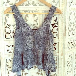 Free people blue floral crop top